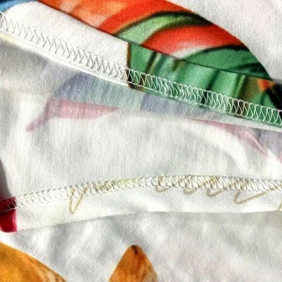 Women's Plus Leaf Print Short Sleeve V Neck Sz 4X - Picture 3 of 3